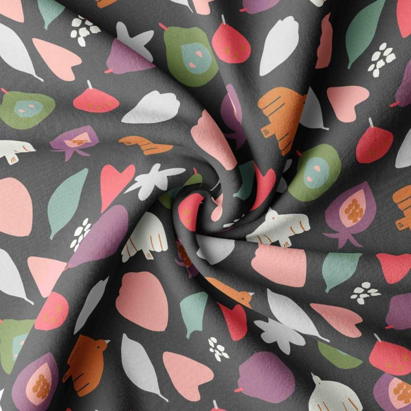 Printed Cotton FLIO Charcoal / Vintage Multicolored